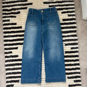 The Colette Cropped High-Rise Wide-Leg Jeans by Maeve